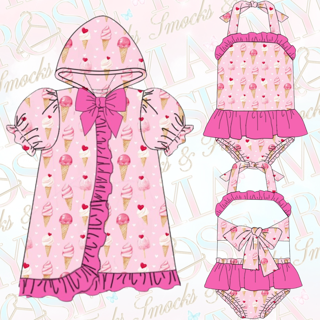 Girly Pink Ice Cream Exclusive Swimwear Set