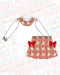 Santa Striped Skirt Set (Pre Order)