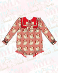 Santa Striped Traditional Romper (Pre Order)