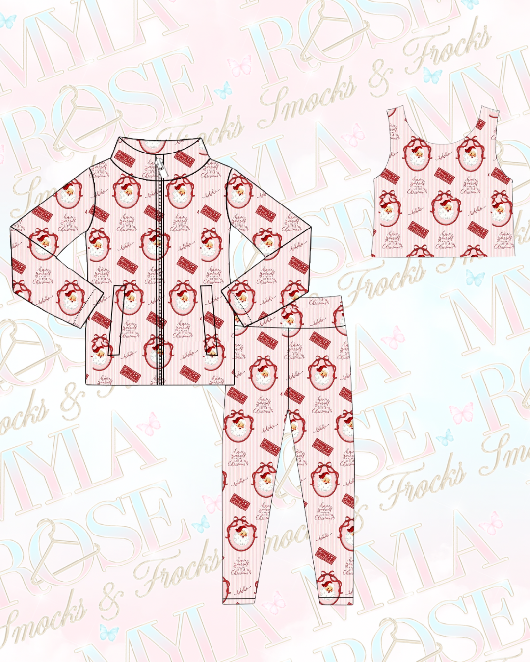Girly Ho Ho Ho Three Piece Activewear Set (Pre Order)