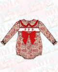 Traditional Christmas Smocked Romper (Pre Order)