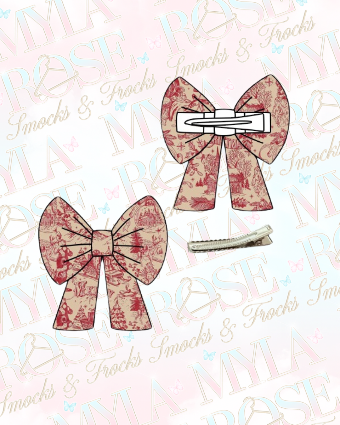 Traditional Christmas Bow Clip (Pre Order)