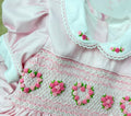 Luvella Pearl Baby Pink Heart Hand Smocked Dress With Knickers & Hair Accessories