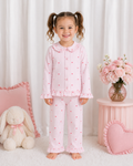 Heart Pinstripe Girls Long Sleeve Pyjamas