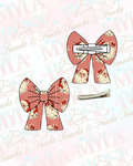 Striped Santa Large Bow Clip (Pre Order)