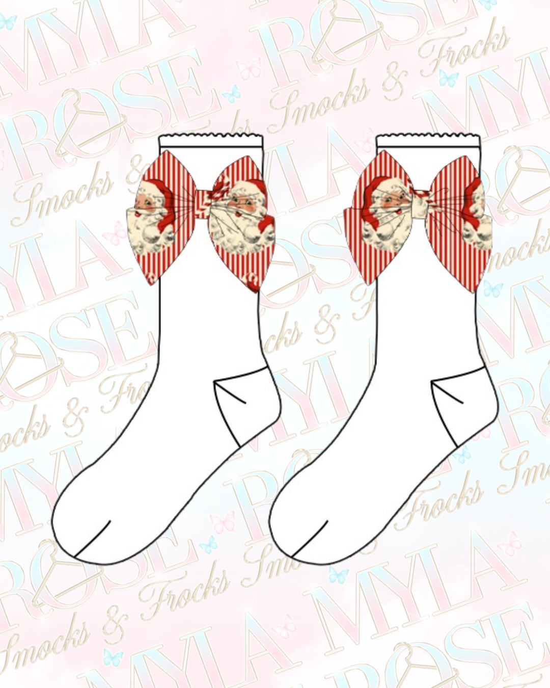 Striped Santa Socks (Pre Order)