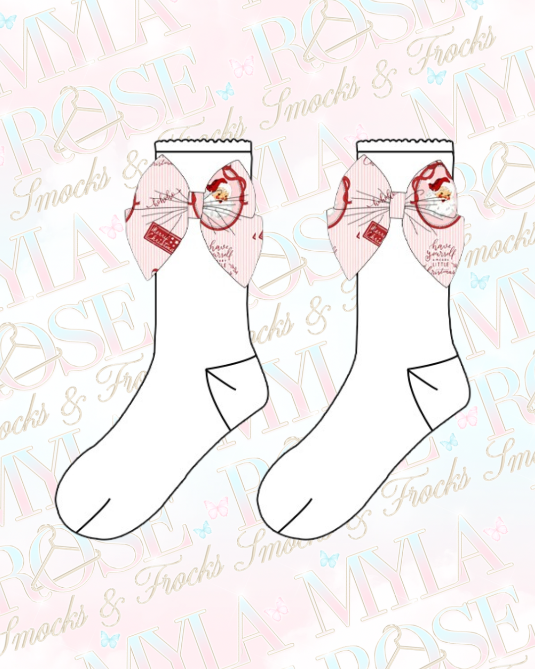 Girly Ho Ho Ho Socks (Pre Order)